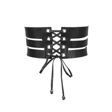 Load image into Gallery viewer, AS063 coarse grain leather fitted waist zipper up punk women belts