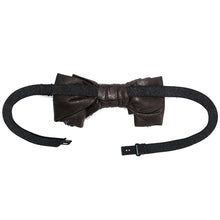 Load image into Gallery viewer, AS056 punk wedding metal chains brown women steampunk leather bow tie