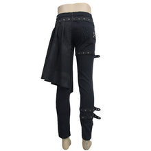 Load image into Gallery viewer, PT032 adjusted loops punk rock broken holes black men ripped trouser with skirt