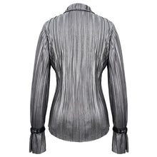 Load image into Gallery viewer, SHT05502 Cyberpunk silver black pleated blouse