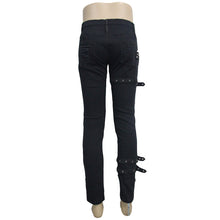 Load image into Gallery viewer, PT040 daily life wear men metallic punk broken holes trousers with loops