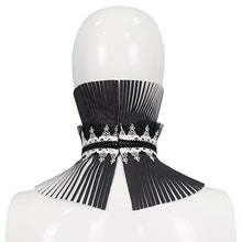 Load image into Gallery viewer, AS124 Gothic pleated black and white turtleneck collar