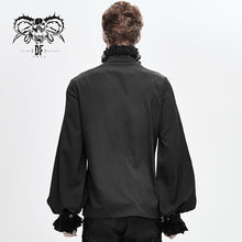 Load image into Gallery viewer, SHT04201 Hand-embroidered coffin shape gothic flower braid men chiffon shirt
