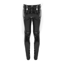 Load image into Gallery viewer, PT127 devil fashion kneepad tight cyberpunk fetish men patent leather trousers