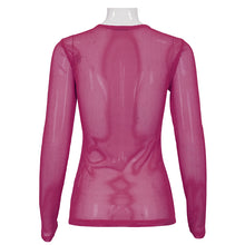 Load image into Gallery viewer, TT19806 Rose red Diamond-shaped net basic style long sleeves men t-shirts