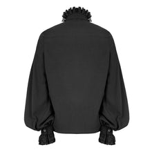 Load image into Gallery viewer, SHT04201 Hand-embroidered coffin shape gothic flower braid men chiffon shirt