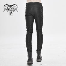 Load image into Gallery viewer, PT132 Robot armor gloss printing skinny black stretch men trousers