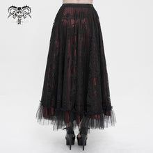 Load image into Gallery viewer, SKT160 Gothic Lace big Swing Black and Red Women's Skirt