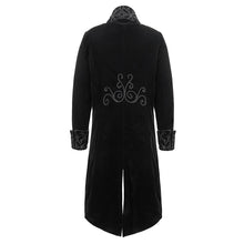 Load image into Gallery viewer, CT02801 Men black gothic hand-embroidered fake two pieces velvet coats