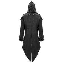 Load image into Gallery viewer, CT06901 movie actor false two pieces black hooded leather long coats for men