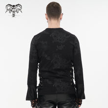 Load image into Gallery viewer, TT204 Men Torn Spider Web Printed Long Sleeve T-Shirt