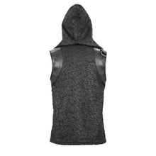 Load image into Gallery viewer, TT137 Devil fashion biker punk rock metallic hooded tattered knit men top