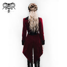Load image into Gallery viewer, CT02002 Autumn embroidered high collar red party gothic women coat