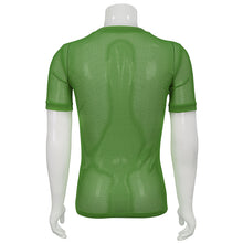 Load image into Gallery viewer, TT03904 party green diamond-shaped net basic style short sleeve men T-shirts