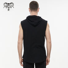 Load image into Gallery viewer, TT209 Basic style loose sleeveless punk black men hoodie