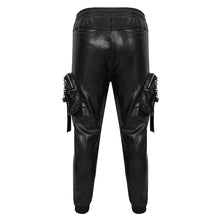 Load image into Gallery viewer, PT184 Men's side pockets metal decoration leather feet pants