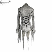 Load image into Gallery viewer, ESHT002 daily lace tassels sexy women long sleeves lace up printed white blouse