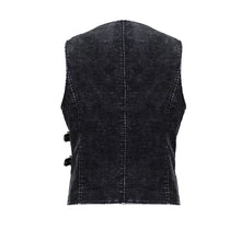 Load image into Gallery viewer, WT050 band Asymmetric punk rock men black waistcoats with pockets