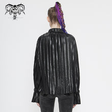 Load image into Gallery viewer, SHT05501 Cyberpunk bright black pleated blouse