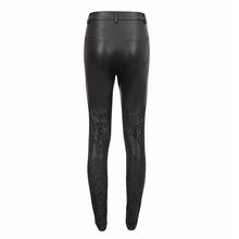 Load image into Gallery viewer, PT157 Gothic velvet printed basic style black women leather leggings
