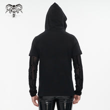 Load image into Gallery viewer, TT202 Men circuit diagram printed turtleneck face covered hooded t-shirt