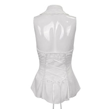 Load image into Gallery viewer, SHT09702 White Gothic daily life Sleeveless women Blouse