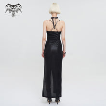 Load image into Gallery viewer, SKT153 high slit halterneck punk dress