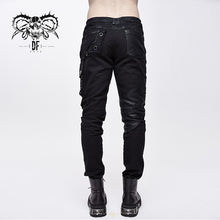 Load image into Gallery viewer, PT099 Men heavy metal patchwork hand painted distressed trousers with pockets
