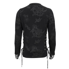 Load image into Gallery viewer, TT204 Men Torn Spider Web Printed Long Sleeve T-Shirt