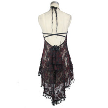 Load image into Gallery viewer, ETT018S asymmetric women rose mesh halter sexy lingerie with tassels