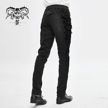 Load image into Gallery viewer, PT111  punk wedding men gothic trousers with side bottons and side flocking