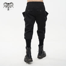 Load image into Gallery viewer, PT179 punk men black harem JOGGER PANTS with side chains