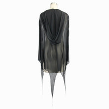Load image into Gallery viewer, CA008 black women punk hooded mesh bat shawl
