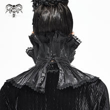 Load image into Gallery viewer, AS07601 Unisex Gothic black pleated high neck collar