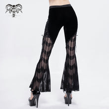 Load image into Gallery viewer, PT15201 daily life sexy women Gothic mesh flared trousers with side tie