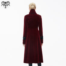 Load image into Gallery viewer, CT06102 black and red patchwork winter velveteen women long coats