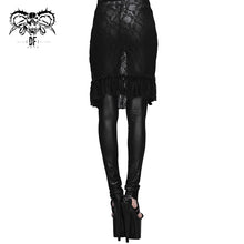 Load image into Gallery viewer, PT019 daily sexy women autumn black leather leggings with rose lace skirts