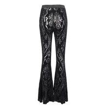 Load image into Gallery viewer, PT192 Gothic flocked pattern basic style flared trousers