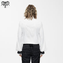 Load image into Gallery viewer, SHT02302 Gothic western fashion palace embroidered ruffled sleeves white men chiffon shirts