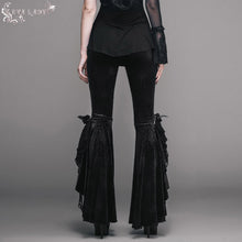 Load image into Gallery viewer, EPT002 sexy women dark patterned stretchy embossed velvet flared pants