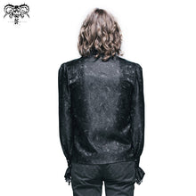 Load image into Gallery viewer, SHT01001 Paisley jacquard shining black rose lace cuff gothic men shirts with bow tie