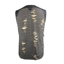 Load image into Gallery viewer, TT104 Summer tattered lace up broken line sleeveless men punk vest