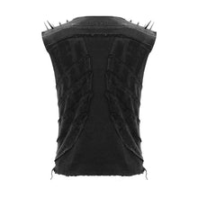 Load image into Gallery viewer, TT121 Summer punk rock patchwork unedged distressed men vest