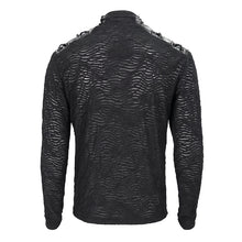 Load image into Gallery viewer, TT217 Autumn and Winter textured turtleneck punk black men T-shirt