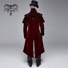 Load image into Gallery viewer, CT13402 Gorgeous gentlemen stand collar red gothic velveteen coat