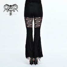 Load image into Gallery viewer, PT053 Designer sexy women punk broken holes slim fit flared pants