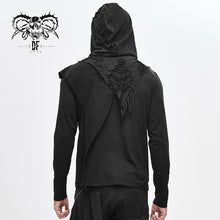 Load image into Gallery viewer, TT140 Devil fashion designer asymmetric tatters worn out hooded winter shirts