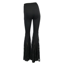 Load image into Gallery viewer, PT050 Gothic women cross decoration knit lace bell bottoms pants