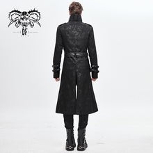 Load image into Gallery viewer, CT143 winter military uniform open collar printed punk men belted long coat with bag