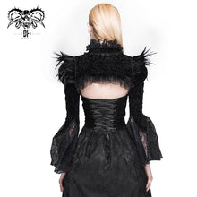 Load image into Gallery viewer, CA005 lace horn sleeve velveteen feather gothic sexy women shawl
